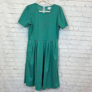 LuLaRoe Short sleeve Gray/Mint Green Dress  Sz XL